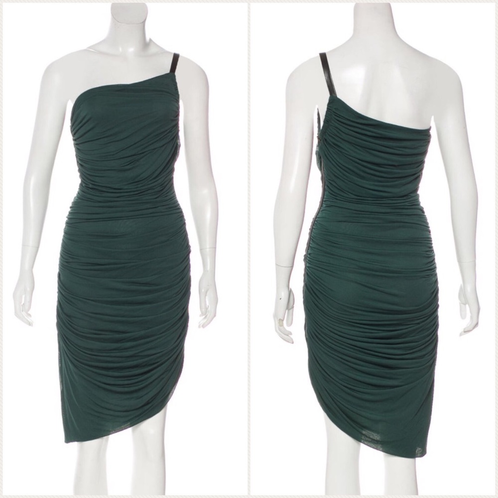 Halston Heritage ruched mini dress